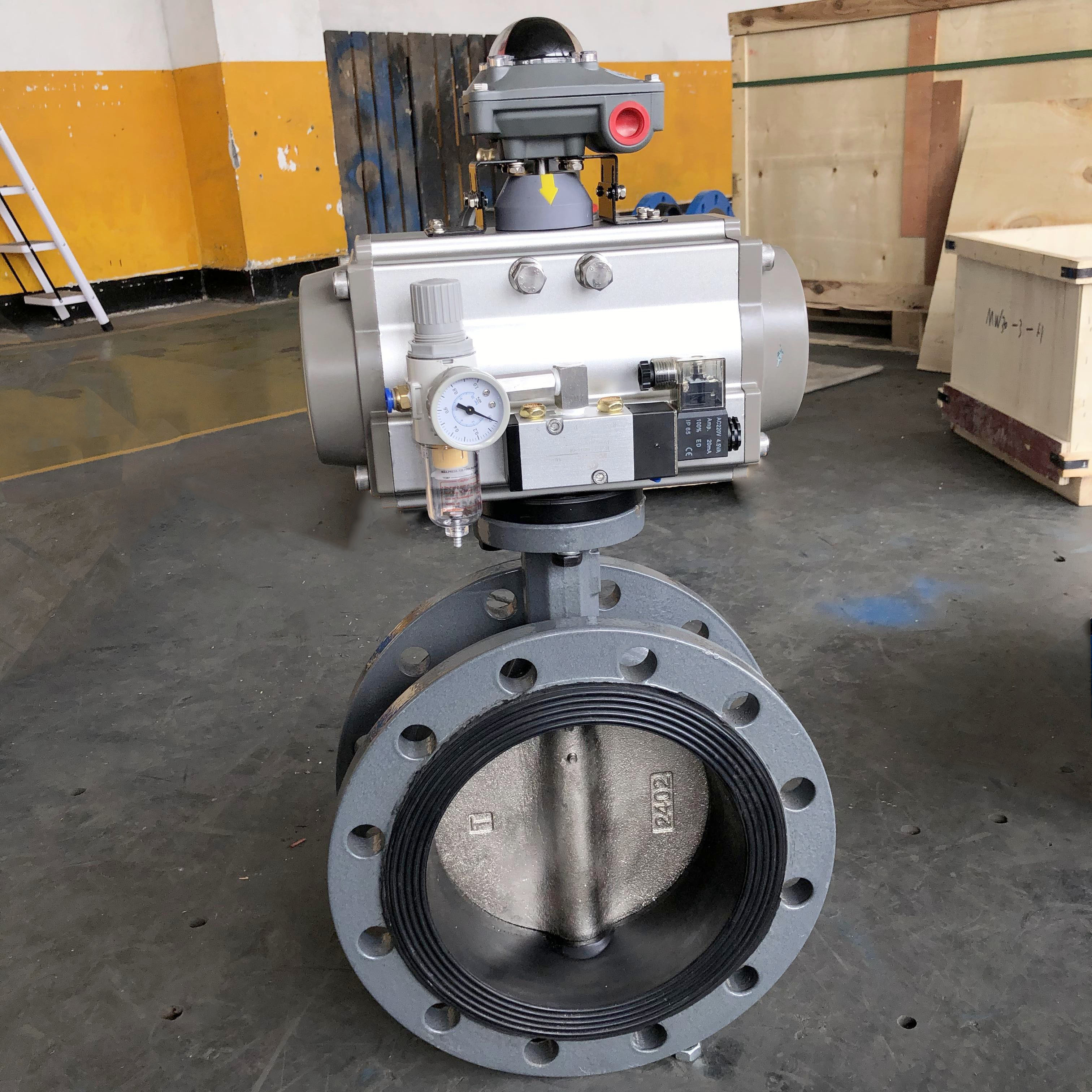 不銹鋼氣動dn200快裝蝶閥、粉體氣動蝶閥